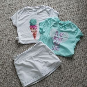 Girls Tennis lot! Two shirts and tennis skort